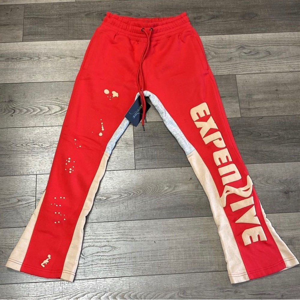 SO EXPENZIVE RED FLARED SWEATPANTS P/S